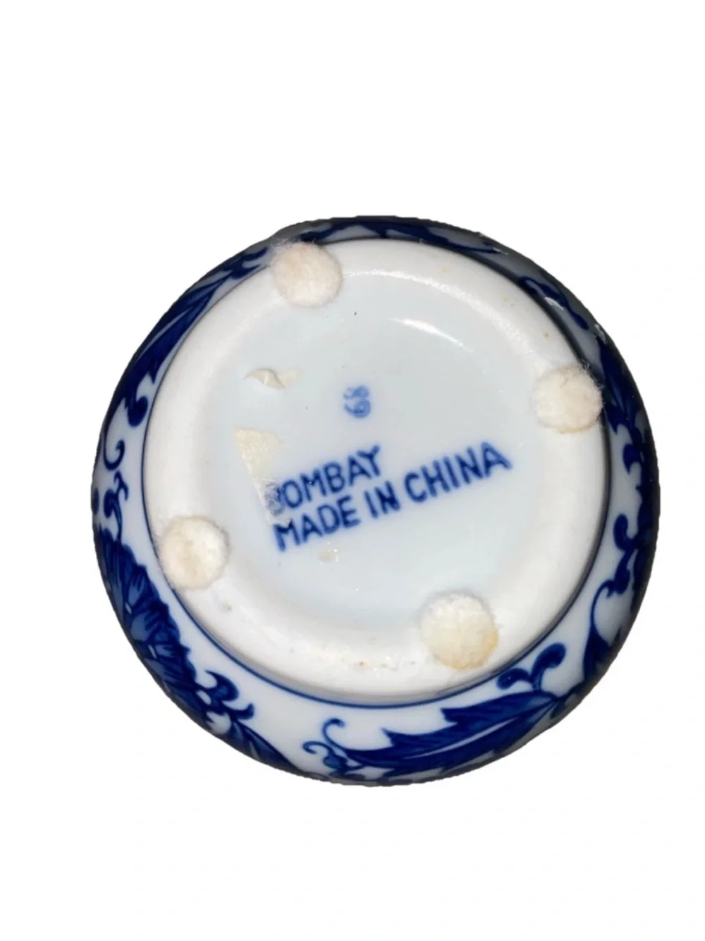 Vintage Bombay Blue and White Porcelain Bud‎ Vase Chinoiserie Floral
